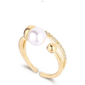 New Pearl zircon beautiful ring